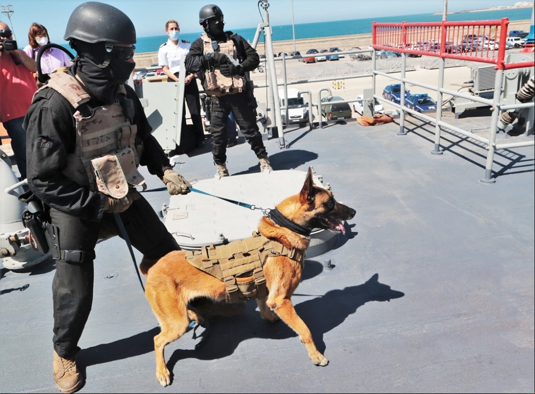 La FUPRO embarco un perro en la fragata 