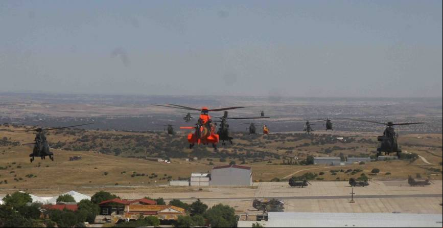 Vista desde el aire del desfile a