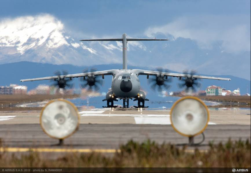 Imagen de las pruebas del A400M en Bolivia, un escenario de gran altitud. Foto: ADS.