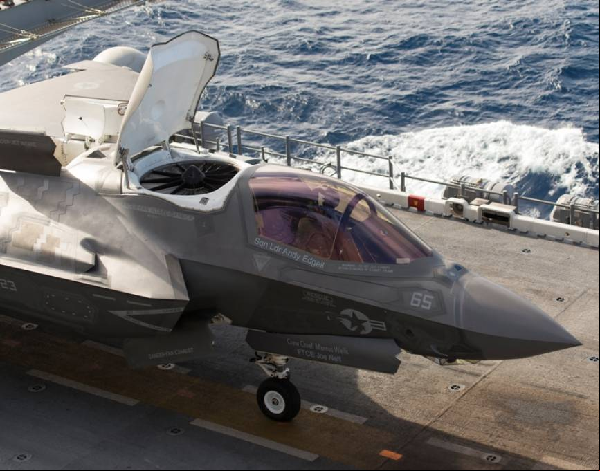 Detalle del sistema de aterrizaje vertical, que le permite las tomas VSTOL (foto Lockheed Martin).