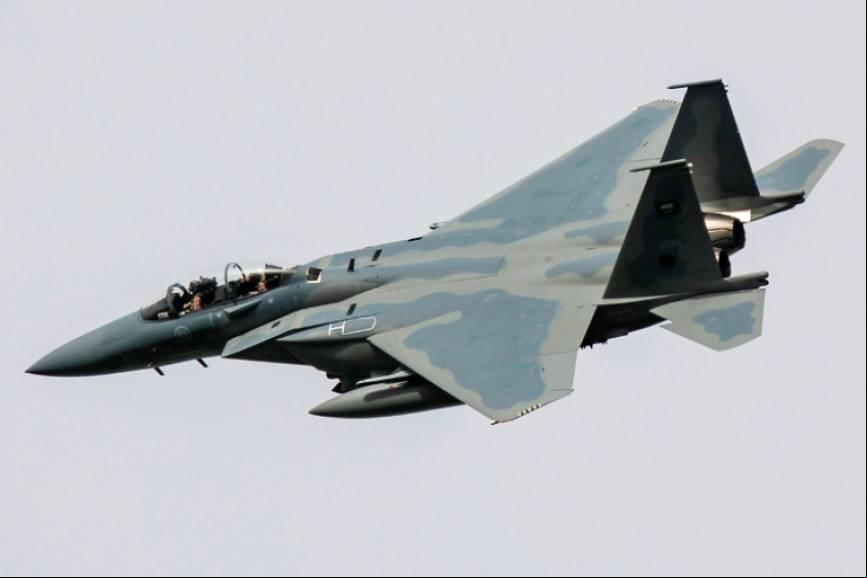 Los F-15 llegaron en vuelo desde Bangor, en el Estado de Maine (foto Rub