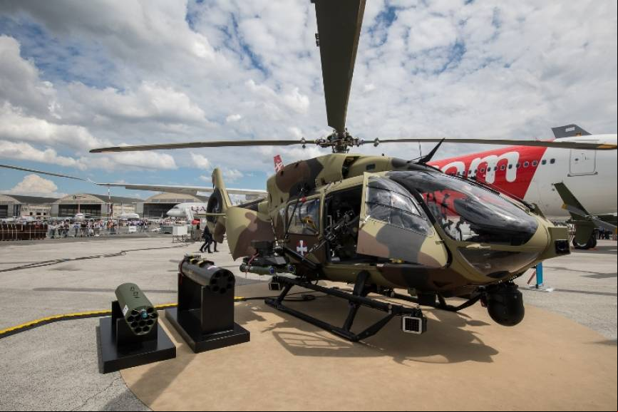 Otra de las apuestas de Airbus Helicopters es el H145M,un helo bimotor de apoyo en el campo de batalla. El helic