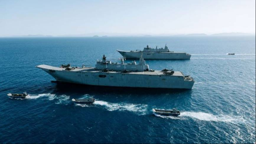 Los LHD Canberra y Adelaide junto a las LCM-1, productos todos de Navantia, en servicio en la Royal Australian Navy (RAN)