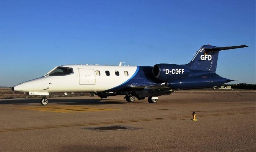 Este Learjet 36A de la empresa alemana GFD proporcion
