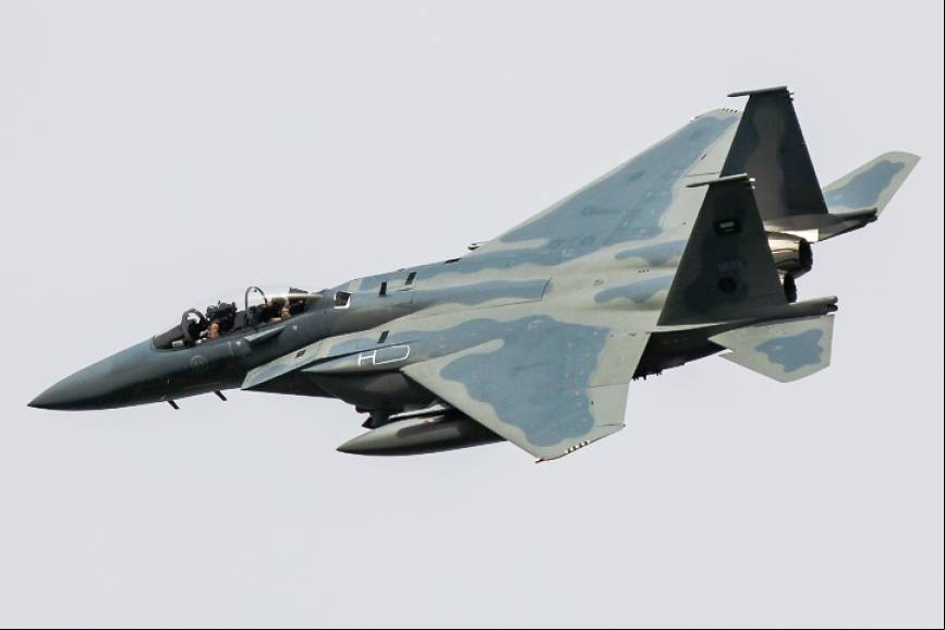 Los F-15 llegaron en vuelo desde Bangor, en el Estado de Maine (foto Rub