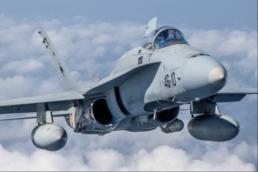Uno de los F/A-18A de los anfitriones del Ala 46.