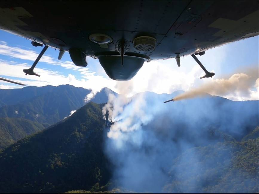 El Mi-171Sh-P, matricula EP-676, que encabezo la Fuerza de Ataque durante la Operacion