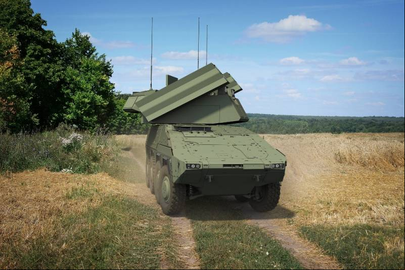 El 8x8 Boxer con el lanzador de misiles Iris-T (Rheinmetall)