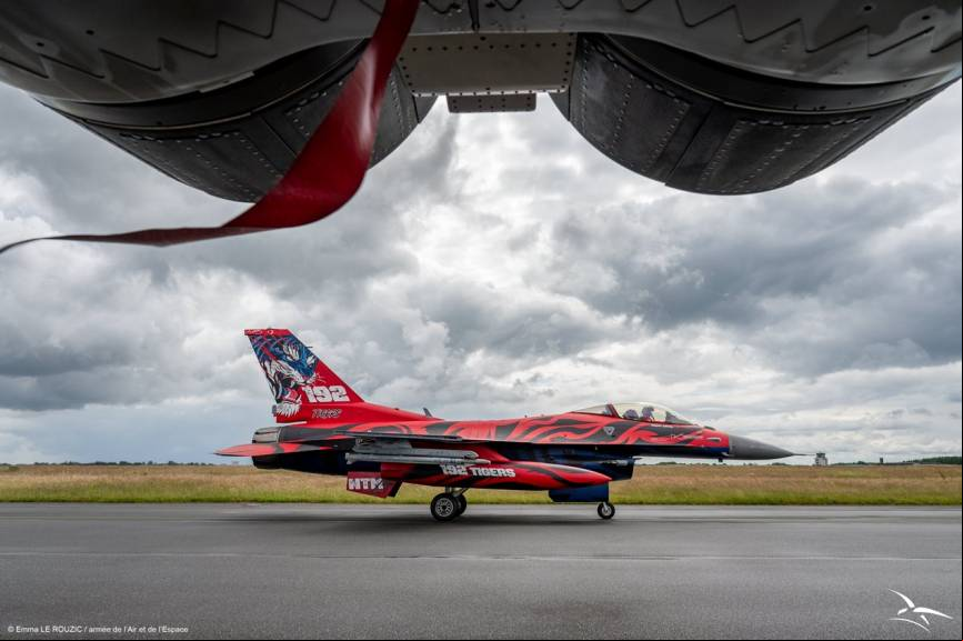 Original encuadre del F-16 del 192 Filo turco participante en el Tiger Meet 2024. (foto Ej