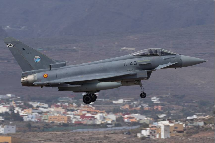 Otro de los Eurofighter participantes en el Sirio 2024, que tambi