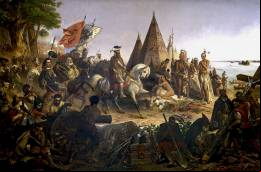 Descubrimiento del Misisipi por H. de Soto. William H. Powell (1853). Capitolio de Estados Unidos