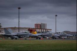 Cazabombarderos McDonnell Douglas F/A-18C Hornet del VMFA-312 "Checkerboards" en Panam