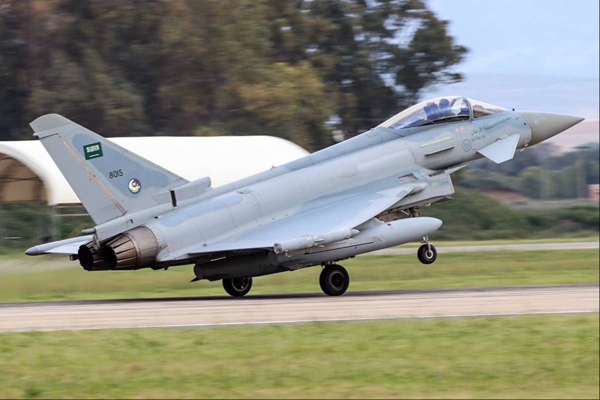 Uno de los Eurofighter de la Real Fuerza A
