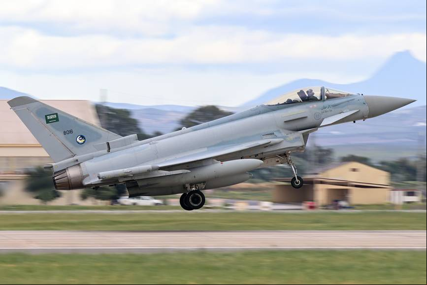 Uno de los Eurofighter de la Real Fuerza A