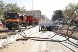 Uno de los camiones desplegados por la UME en Valencia (UME)